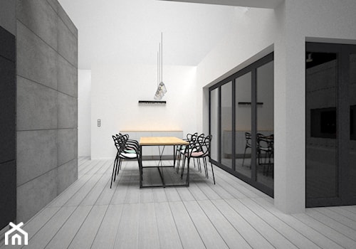 NAPACHANIE - Średnia biała jadalnia jako osobne pomieszczenie, styl nowoczesny - zdjęcie od AM Design Studio