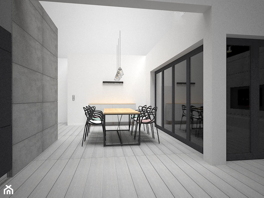 NAPACHANIE - Średnia biała jadalnia jako osobne pomieszczenie, styl nowoczesny - zdjęcie od AM Design Studio