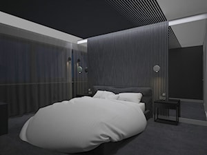 SYPIALNIA MINIMAL - Średnia czarna sypialnia, styl minimalistyczny - zdjęcie od AM Design Studio