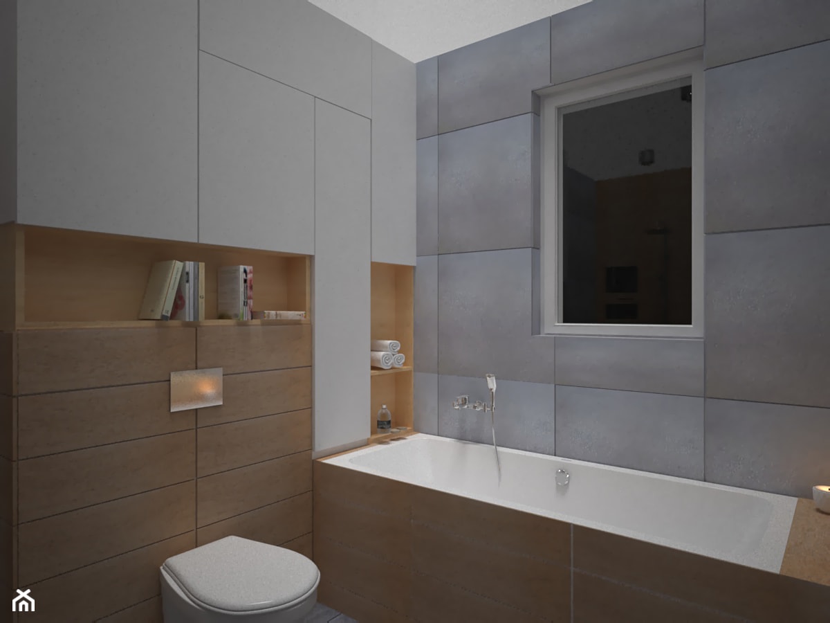 PIŁA - Mała łazienka z oknem, styl nowoczesny - zdjęcie od AM Design Studio - Homebook