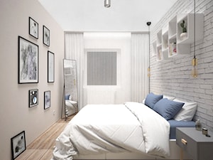 PASTELOVE POZNAŃ - Średnia beżowa biała sypialnia, styl nowoczesny - zdjęcie od AM Design Studio