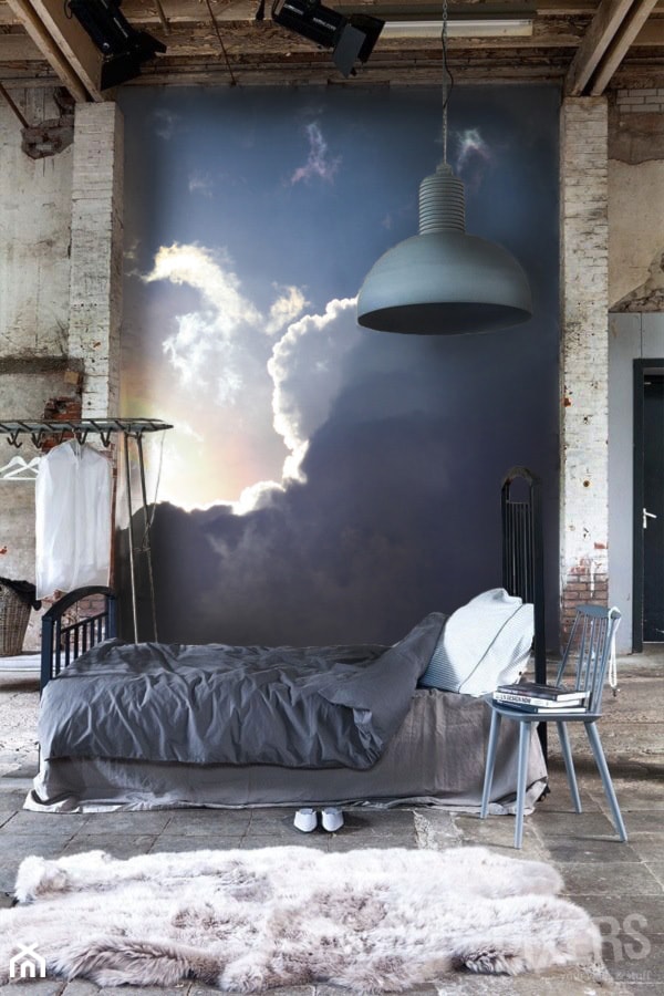 SYPIALNIA - Duża beżowa brązowa szara sypialnia - zdjęcie od PIXERS - Homebook