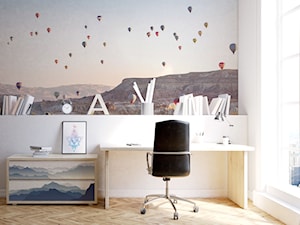 WNĘTRZA BIUROWE - Małe w osobnym pomieszczeniu białe biuro, styl nowoczesny - zdjęcie od PIXERS