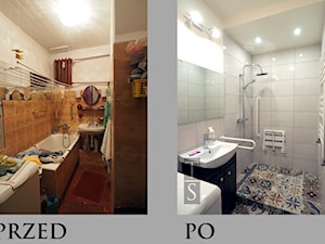 Łazienka dla osoby starszej - przed i po remoncie - zdjęcie od Trykowska Studio