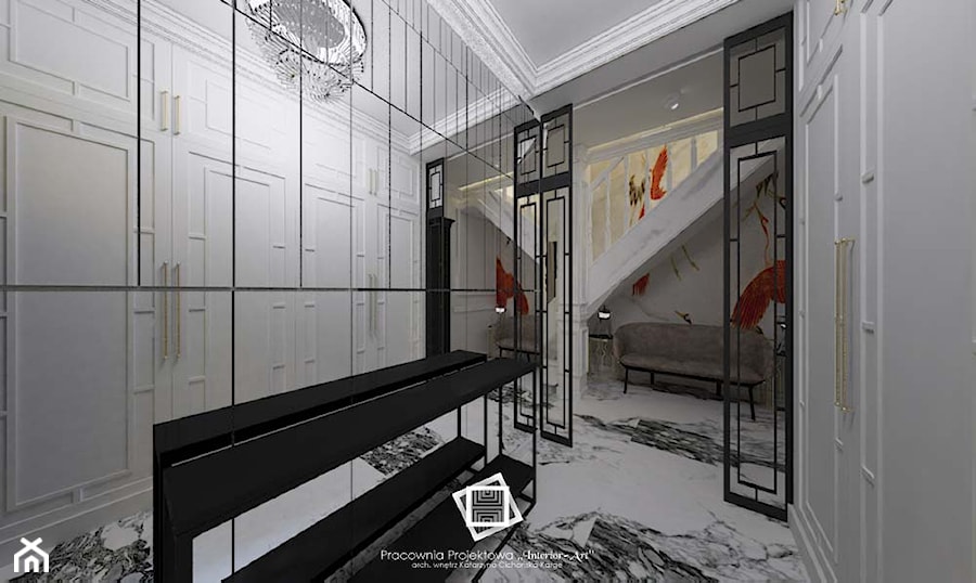 Rezydencja Strzegom - Hol / przedpokój, styl glamour - zdjęcie od Pracownia Projektowa "Interior-Art"