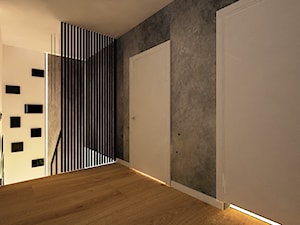 Dom w Ozorzycach - Średni czarny hol / przedpokój, styl nowoczesny - zdjęcie od Pracownia Projektowa "Interior-Art"