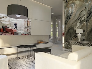 Projekt wnętrz nowoczesnego domu w Stanowicach - Salon, styl nowoczesny - zdjęcie od Pracownia Projektowa "Interior-Art"