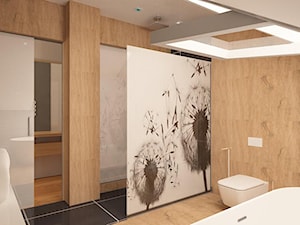 Dom na Maślicach - Średnia bez okna z lustrem łazienka, styl nowoczesny - zdjęcie od Pracownia Projektowa "Interior-Art"