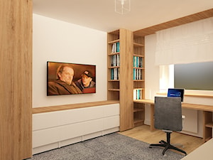 Dom na Stabłowicach - Średnia biała z biurkiem sypialnia, styl nowoczesny - zdjęcie od Pracownia Projektowa "Interior-Art"
