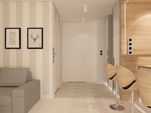 Mieszkanie na wynajem - Średni biały szary hol / przedpokój, styl skandynawski - zdjęcie od Pracownia Projektowa "Interior-Art"