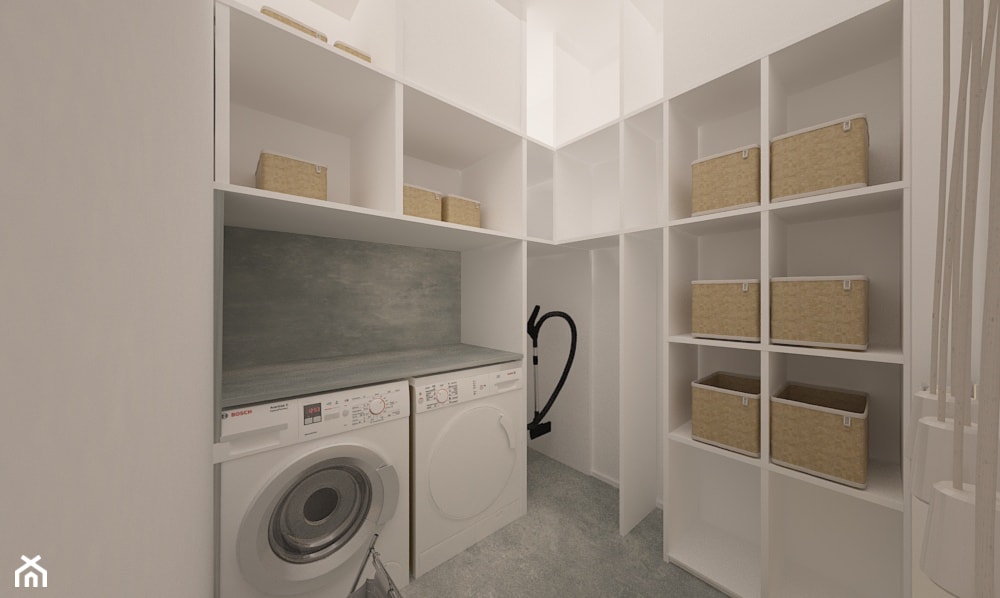 Dom w Ozorzycach - Średnia z pralnią garderoba, styl nowoczesny - zdjęcie od Pracownia Projektowa "Interior-Art" - Homebook