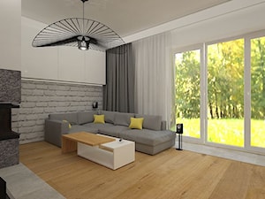 Dom w Lubinie 2 - Średni biały salon, styl nowoczesny - zdjęcie od Pracownia Projektowa "Interior-Art"