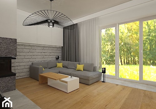 Dom w Lubinie 2 - Średni biały salon, styl nowoczesny - zdjęcie od Pracownia Projektowa "Interior-Art"