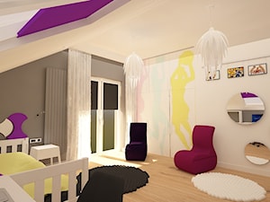 Dom na Stabłowicach - Średni biały szary pokój dziecka dla nastolatka dla dziewczynki, styl nowocze ... - zdjęcie od Pracownia Projektowa "Interior-Art"