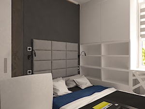 Remont poddasza we Wrocławiu - Mała czarna sypialnia, styl nowoczesny - zdjęcie od Pracownia Projektowa "Interior-Art"