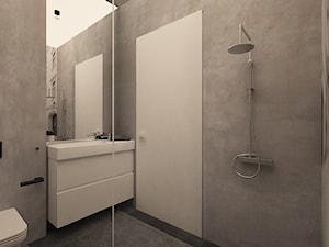 Dom na Stabłowicach - Mała bez okna z lustrem z punktowym oświetleniem łazienka, styl nowoczesny - zdjęcie od Pracownia Projektowa "Interior-Art"