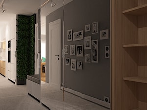 Mieszkanie na Suwalskiej - Średni czarny hol / przedpokój, styl skandynawski - zdjęcie od Pracownia Projektowa "Interior-Art"