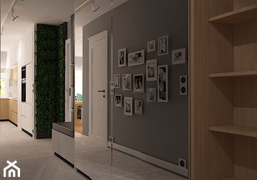 Mieszkanie na Suwalskiej - Średni czarny hol / przedpokój, styl skandynawski - zdjęcie od Pracownia Projektowa "Interior-Art"