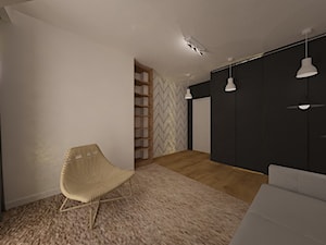 Dom w Ozorzycach - Średnia biała czarna sypialnia, styl nowoczesny - zdjęcie od Pracownia Projektowa "Interior-Art"