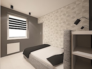 Mieszkanie na wynajem_2 - Mała beżowa brązowa sypialnia, styl nowoczesny - zdjęcie od Pracownia Projektowa "Interior-Art"