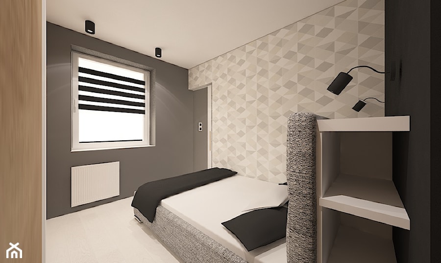 Mieszkanie na wynajem_2 - Mała beżowa brązowa sypialnia, styl nowoczesny - zdjęcie od Pracownia Projektowa "Interior-Art"