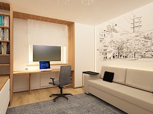 Dom na Stabłowicach - Średnia biała z biurkiem sypialnia, styl nowoczesny - zdjęcie od Pracownia Projektowa "Interior-Art"