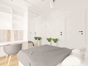 Mieszkanie na Suwalskiej - Średnia biała z biurkiem sypialnia, styl skandynawski - zdjęcie od Pracownia Projektowa "Interior-Art"