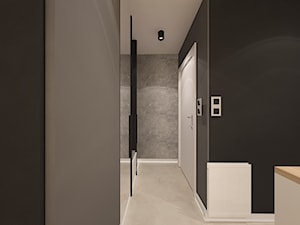 Mieszkanie na wynajem_2 - Średni czarny szary hol / przedpokój, styl nowoczesny - zdjęcie od Pracownia Projektowa "Interior-Art"