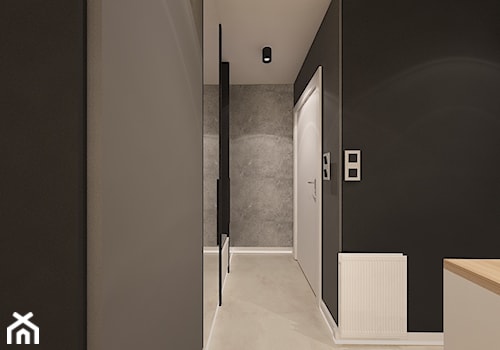 Mieszkanie na wynajem_2 - Średni czarny szary hol / przedpokój, styl nowoczesny - zdjęcie od Pracownia Projektowa "Interior-Art"