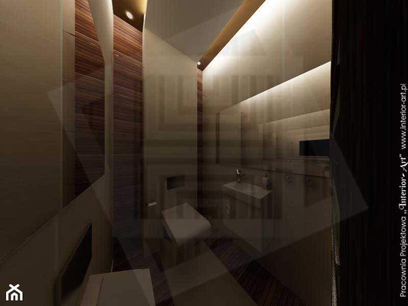 Małe WC w mozaice drewnianej - zdjęcie od Pracownia Projektowa "Interior-Art" - Homebook