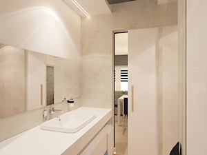 Mieszkanie na wynajem_2 - Mała bez okna z lustrem łazienka, styl nowoczesny - zdjęcie od Pracownia Projektowa "Interior-Art"