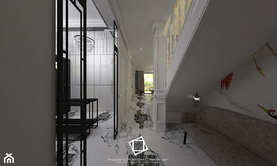 Rezydencja Strzegom - Hol / przedpokój, styl glamour - zdjęcie od Pracownia Projektowa "Interior-Art"