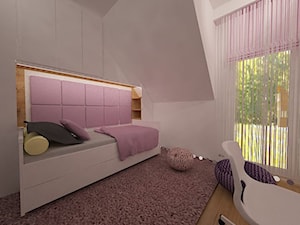 Dom w Lubinie 2 - Średni biały szary pokój dziecka dla dziecka dla nastolatka dla dziewczynki, styl nowoczesny - zdjęcie od Pracownia Projektowa "Interior-Art"