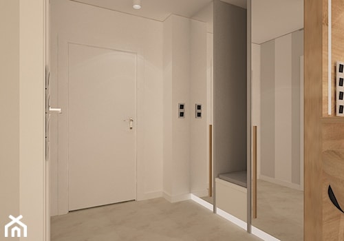 Mieszkanie na wynajem - Średni biały hol / przedpokój, styl skandynawski - zdjęcie od Pracownia Projektowa "Interior-Art"