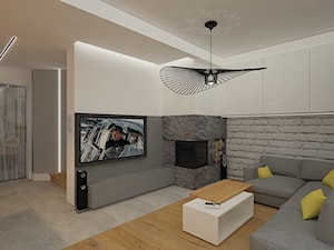 Dom w Lubinie 2 - Średni szary salon, styl nowoczesny - zdjęcie od Pracownia Projektowa "Interior-Art"