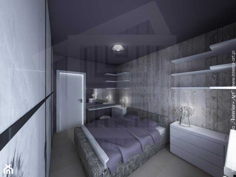 Sypialnia w fiolecie rozbłyskach kryształu. - zdjęcie od Pracownia Projektowa "Interior-Art" - Homebook