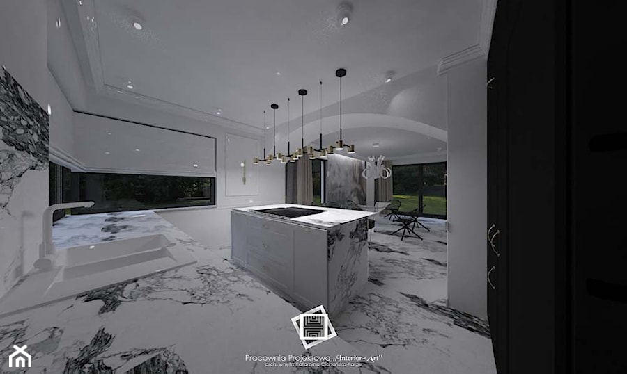 Rezydencja Strzegom - Kuchnia, styl glamour - zdjęcie od Pracownia Projektowa "Interior-Art"