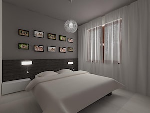 Dom w Lubinie - Średnia szara sypialnia, styl nowoczesny - zdjęcie od Pracownia Projektowa "Interior-Art"