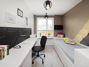 Mieszkanie na Litomskiej - Średni brązowy szary pokój dziecka dla nastolatka dla chłopca dla dziewczynki, styl nowoczesny - zdjęcie od Pracownia Projektowa "Interior-Art"