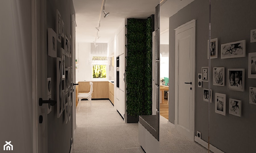 Mieszkanie na Suwalskiej - Średni szary hol / przedpokój, styl skandynawski - zdjęcie od Pracownia Projektowa "Interior-Art"