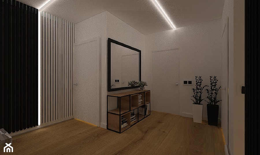 Dom w Ozorzycach - Duży biały hol / przedpokój, styl nowoczesny - zdjęcie od Pracownia Projektowa "Interior-Art"