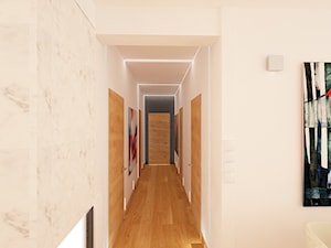 Dom na Ołtaszynie - Duży biały czarny hol / przedpokój, styl nowoczesny - zdjęcie od Pracownia Projektowa "Interior-Art"