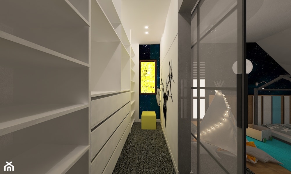 Dom w Ozorzycach - Średnia zamknięta garderoba przy sypialni, styl nowoczesny - zdjęcie od Pracownia Projektowa "Interior-Art" - Homebook