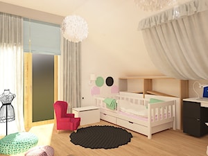 Dom na Stabłowicach - Duży biały pokój dziecka dla nastolatka dla dziewczynki, styl nowoczesny - zdjęcie od Pracownia Projektowa "Interior-Art"
