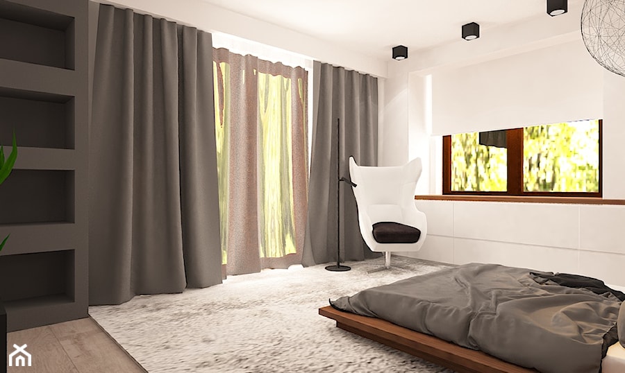 Metamorfoza sypialni - Średnia biała sypialnia, styl nowoczesny - zdjęcie od Pracownia Projektowa "Interior-Art"