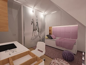 Dom w Lubinie 2 - Średni szary pokój dziecka dla dziecka dla nastolatka dla dziewczynki, styl nowoczesny - zdjęcie od Pracownia Projektowa "Interior-Art"