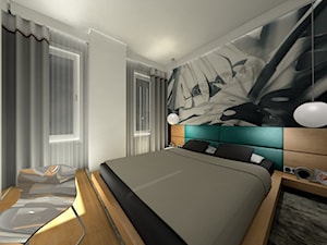 Ciechanowska, Wrocław - Średnia biała szara sypialnia, styl nowoczesny - zdjęcie od Pracownia Projektowa "Interior-Art"