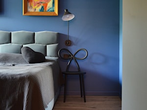Mieszkanie Kolor - Mała niebieska sypialnia, styl nowoczesny - zdjęcie od Schemat