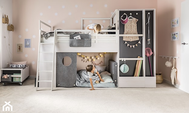 łóżko piętrowe, pokój dziecka w stylu skandynawskim