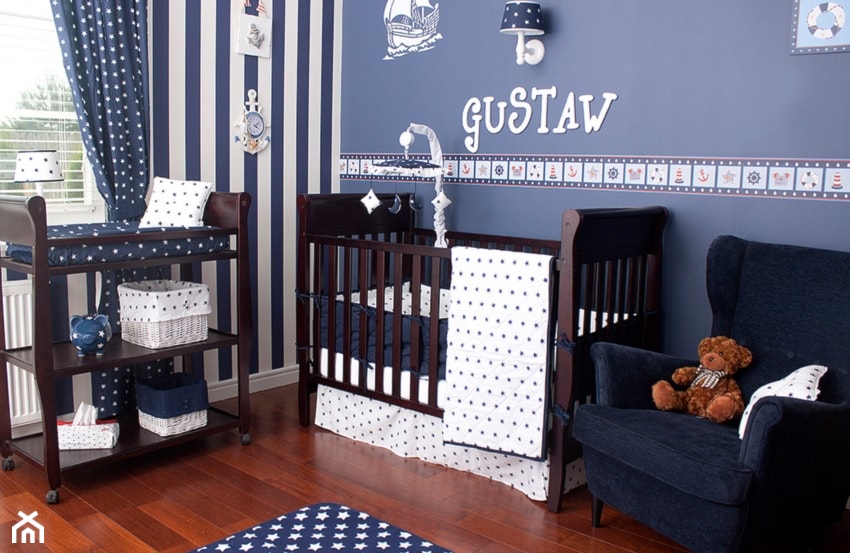 Pokój dla chłopca - Niebieski pokój dziecka dla niemowlaka dla chłopca, styl tradycyjny - zdjęcie od Roomee Decor